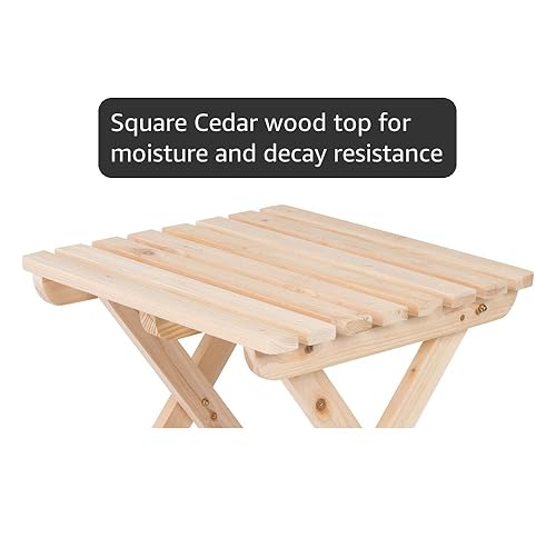 Amazon.com : Shine Company Square Wooden Folding Solid Wood Side
